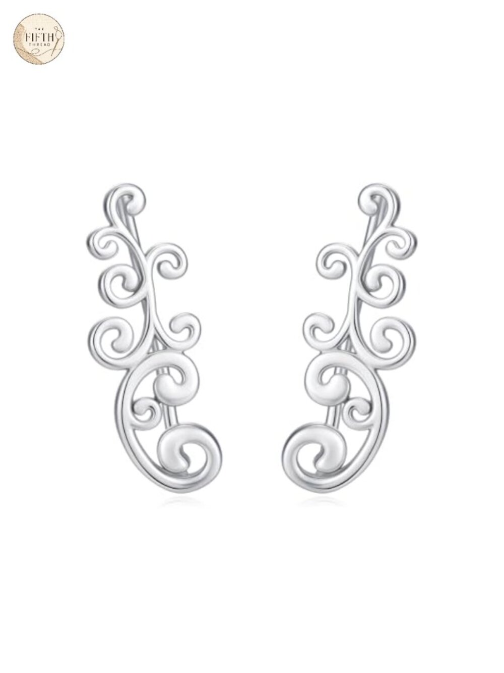 S925 Sterling Silver Ear Climbers Opal Crawler Earrings Filigree